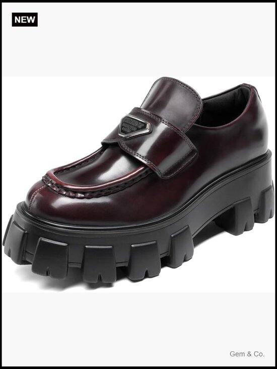 Shoes - Chunky Platform Loafers Slip-On Business Casual Vegan Leather Comfort